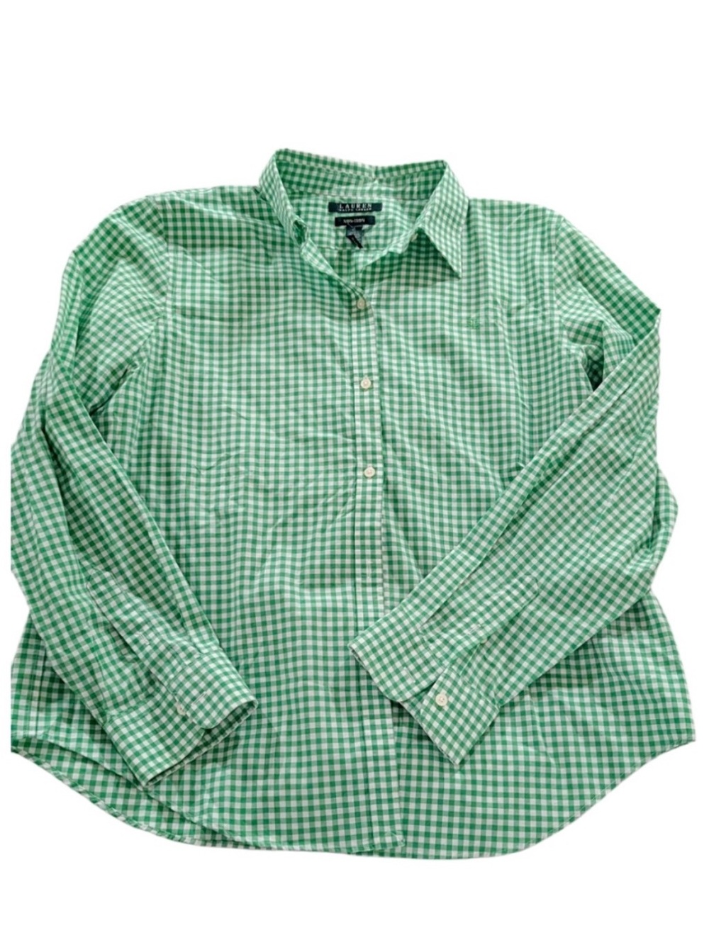 Ralph Lauren Green Gingham Button-Down Shirt - Women - Picture 6 of 12
